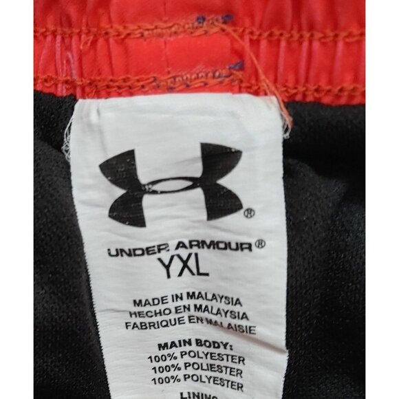Under Armour Boys Swim Trunks Size YXL Blue Striped Mesh lined Elastic Drawstrin - Picture 2 of 3